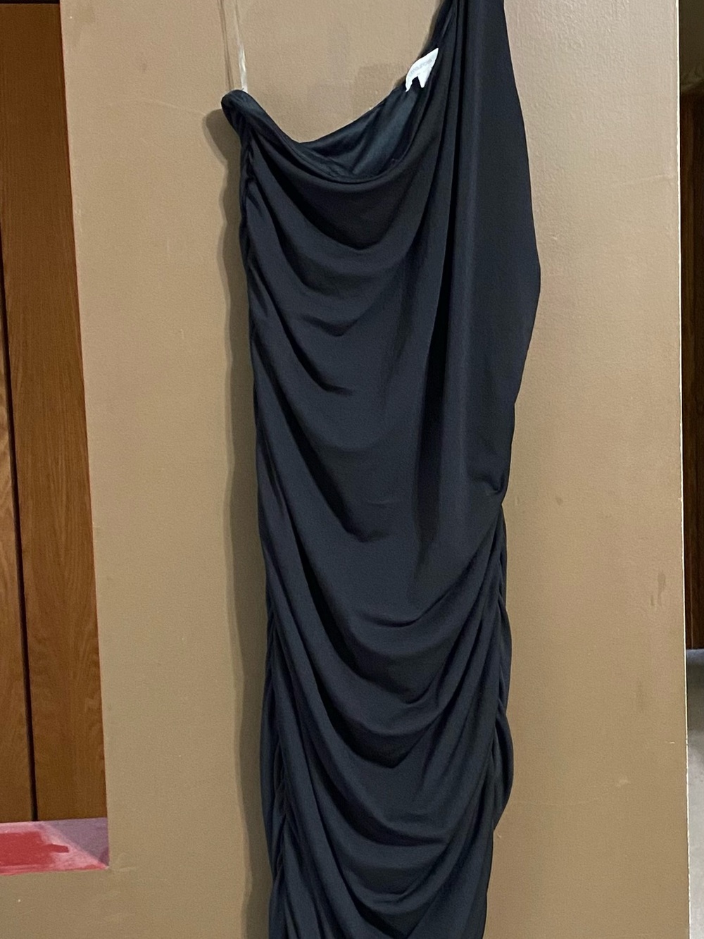 Maurices Black One-Shoulder Draped Evening Dress